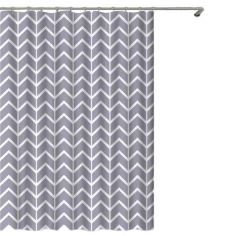 Blue Canyon Chevron Grey Shower Curtain - 180 x 180cm