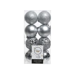 Decoris Season 16pc Shatterproof 60mm Silver Baubles