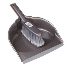 Leecroft Grey Dustpan & Soft Brush