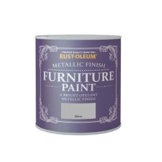 Rust-Oleum Metallic Finish Furniture Paint - Silver 125ml