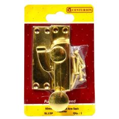 Centurion 60mm Brass Quadrant Arm Sash Fastener