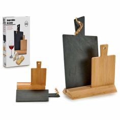 Slate & Bamboo Appetizer Boards - Set Of 2