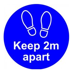 Social Distance 2m Blue Floor Marker