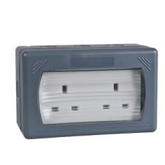 2 Gang Outdoor Socket IP65