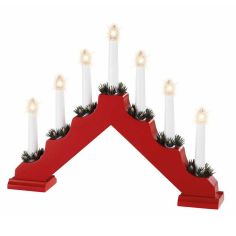 Sofia Red Wooden 7 Candle Candlebridge