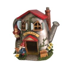 Watering Can Fairy House With Solar Light