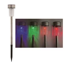 Colour Changing Stainless Steel Solar Lights - 10 pieces 