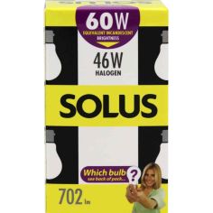 Solus 60W=46W BC Clear A55 Halogen Energy Saving Light Bulb