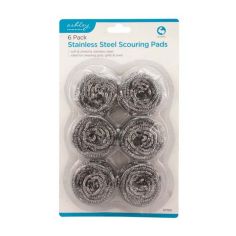 Ashley 6pc Stainless Steel Scouring Pads