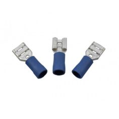 6.3mm Blue Female Insulated Electrical Push-ons (Pack of 10)