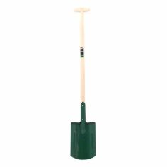 Metal garden spade with straight ribs - 4ft