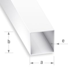 PVC White Square Tube - 15mm x 15mm x 1mm x 1m 