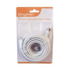 5m TV Coax Cable & Female Adaptor