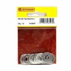 M8 Stainless Steel Flat Washers (Pack of 12)