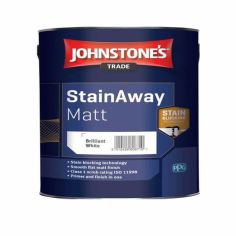 Johnstones Trade Stain Away Matt Paint - Brilliant White 2.5L