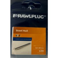 Rawlplug Steel Masonry Nails 3.0 x 60mm - Pack of 20