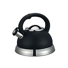 Steelex Black Whistling Kettle - 2.7L