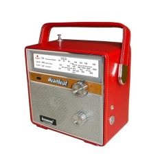 Steepletone Heartbeat Retro Portable Radio FM - Red