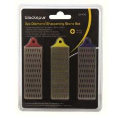 Blackspur 3 Piece Diamond Sharpening Stone Set