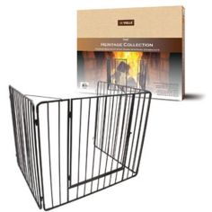 DeVielle Heritage Premium Black Heavy Duty Stove Guard with Front Opening Gate