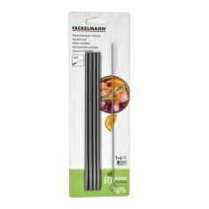 Stainless Steel Straws & Brush - 4 pieces 