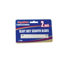 SupaDec 100mm Angled Heavy Duty Scraper Blades - Pack of 2