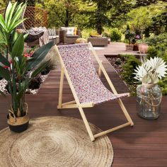 Flowery Pattern Deck Chair 