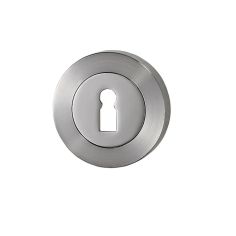 Basta Roxton Brushed Electroplated Chrome effect Stainless steel Round Door escutcheon
