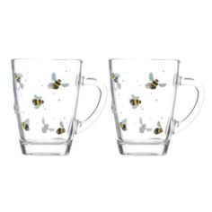 Price & Kensington Sweet Bee Glass Mugs 28cl Pack 2