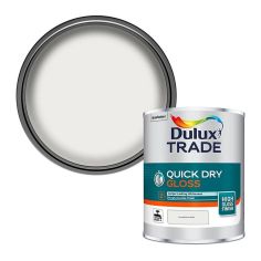 Dulux Trade Quickdry Pure brilliant white Gloss Metal & wood paint - 1L