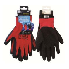 Black Crinkle Latex Coated Gloves - L