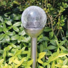 Kingavon Stainless Steel Colour Changing Solar Glass Ball - 8cm