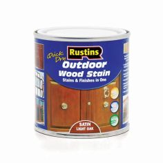 Rustins Quick Dry Outdoor Wood Stain - Light Oak 250ml 