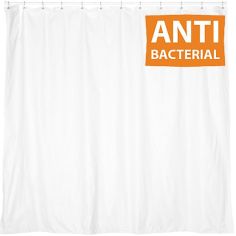 Euroshowers Antibac Shower Curtian White 180X180Cm
