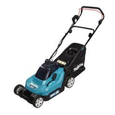 Makita Twin 18V Lawn Mower 38Cm With 2X 5.0Ah Batteries And Dc18Sh Twin Port Charger