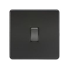 1 Gang Stainless Steel 2 way Switch - Matt Black 