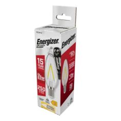 Energizer LED 2W (25W) 250 Lumen E14 Full Glass Filament Candle Lamp Warm White