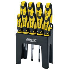 Draper Yellow Soft Grip Screwdriver Set - 9 Piece