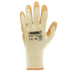 Draper Orange Heavy Duty Latex Coated Work Gloves - XL
