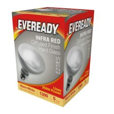 Eveready 250W ES E27 Screw in Heat Lamp Bulb Clear