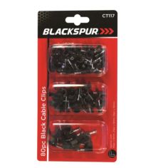 Black Cable Clips - 80 pieces