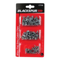 Flat Grey Cable Clips 80Pc 