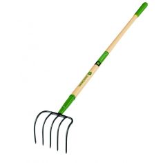 John Deere 6" 5 Tine Refuse Hook 54" with Wood Handle