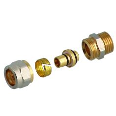 Nickel-Plated Male Straight Fitting - 1/2" x 16