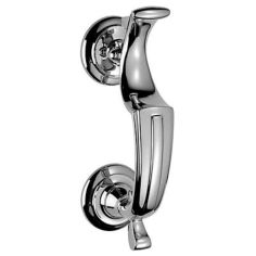 Polished Chrome effect Brass Doctor's door knocker