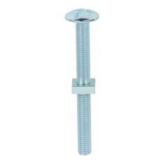 Roofing Bolts with Square Nuts Zinc M8 x 80 - Box of 50