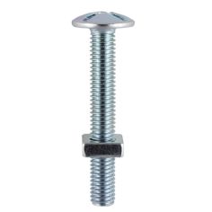 Roofing Bolts with Square Nuts Zinc M8 x 50 - Box of 100