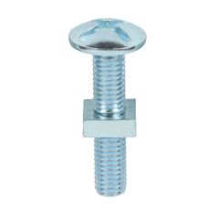 Roofing Bolts with Square Nuts Zinc M8 x 40 - Box of 100