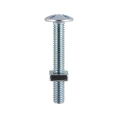 Roofing Bolts with Square Nuts Zinc M6 x 30mm - Box of 100