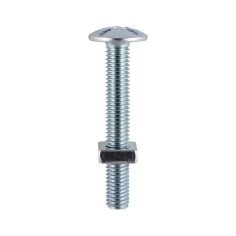 Roofing Bolts with Square Nuts Zinc M6 x 100 - Box of 100